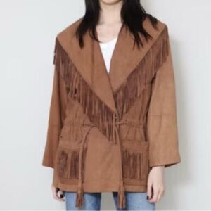 Leather Western fringe Jacket